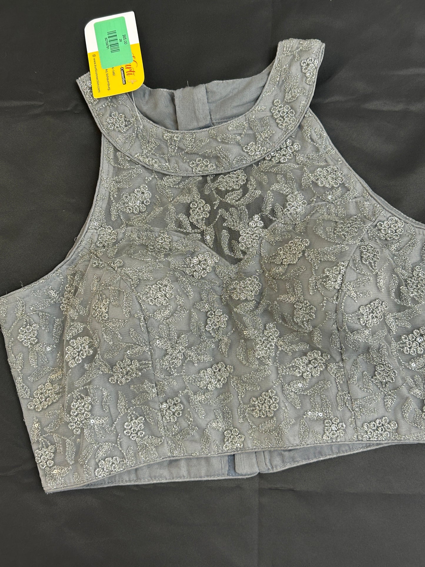 Grey halter neck blouse