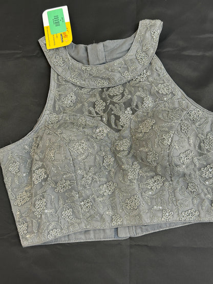 Grey halter neck blouse