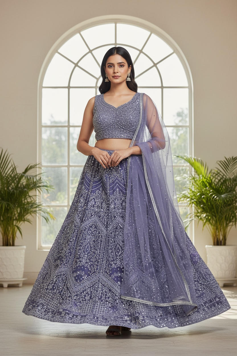 Lavender purple lehenga Choli