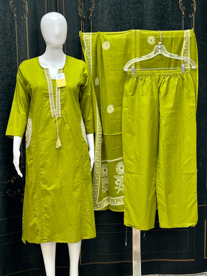 Dhabu cotton Kurti pant set
