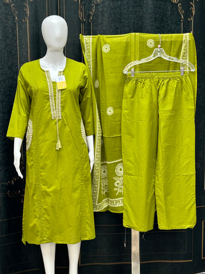 Dhabu cotton Kurti pant set