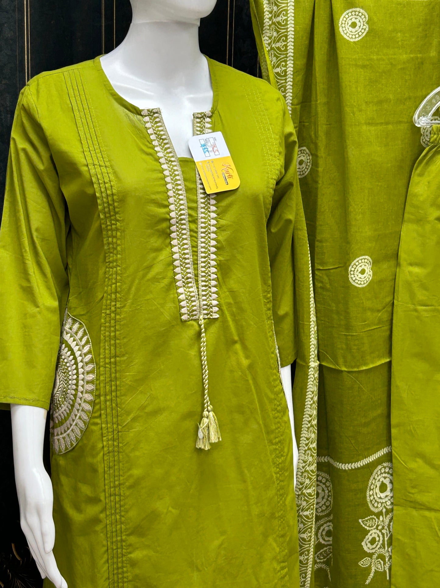 Dhabu cotton Kurti pant set