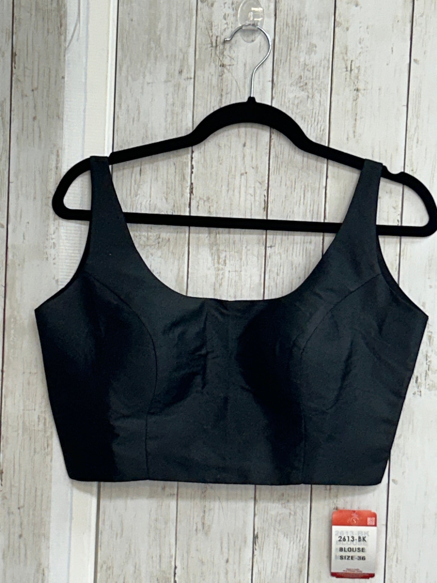 Satin silk sleeveless blouse : Black
