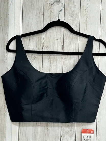 Satin silk sleeveless blouse : Black