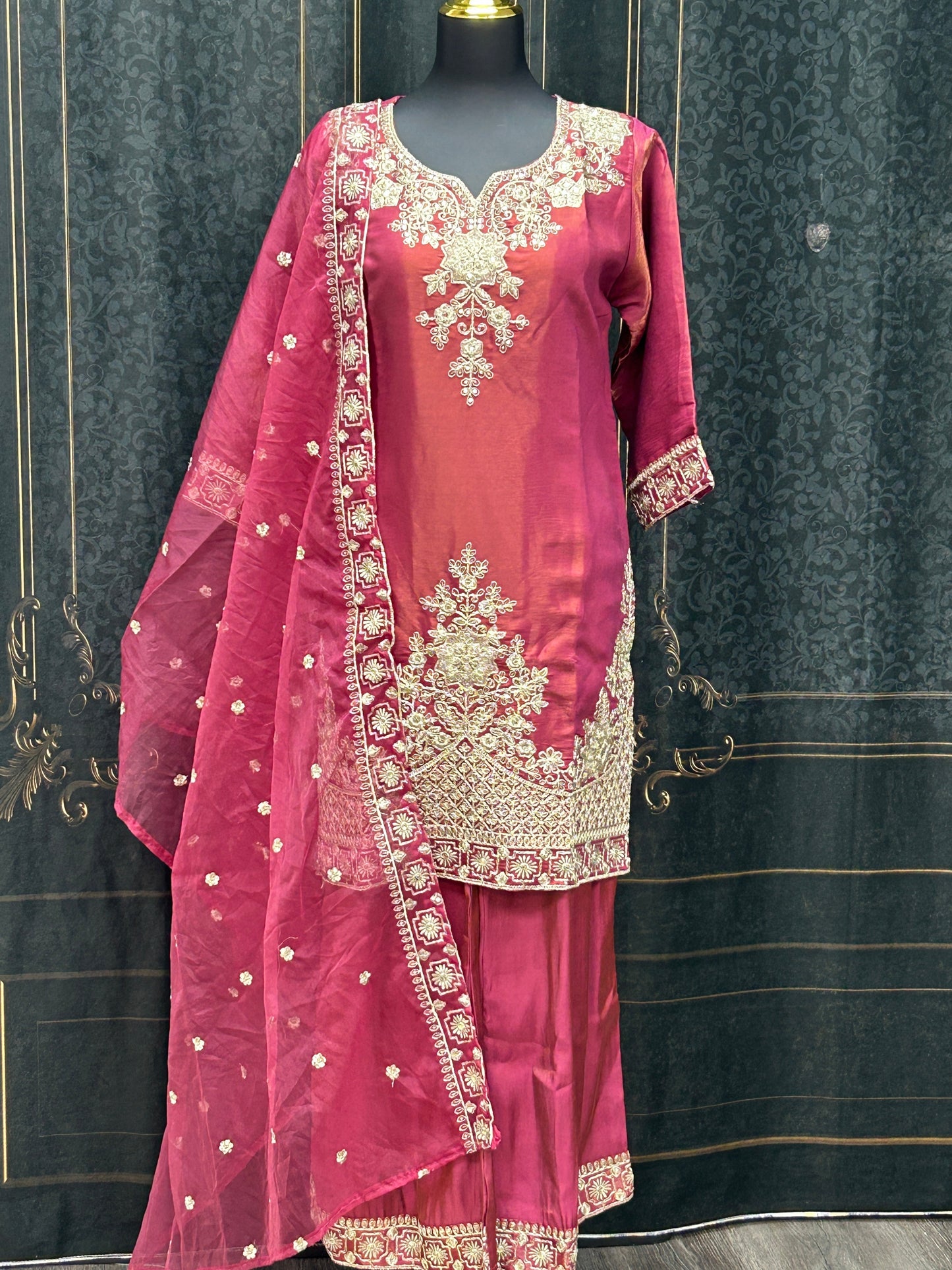Tissue silk Plazzo suit