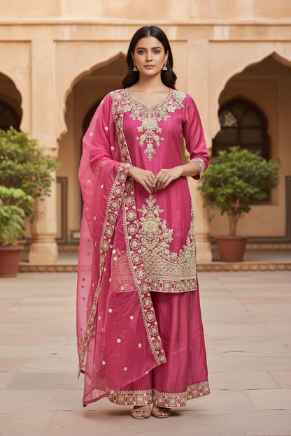 Tissue silk Plazzo suit