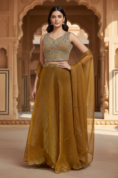 Dark orange lehenga Choli set