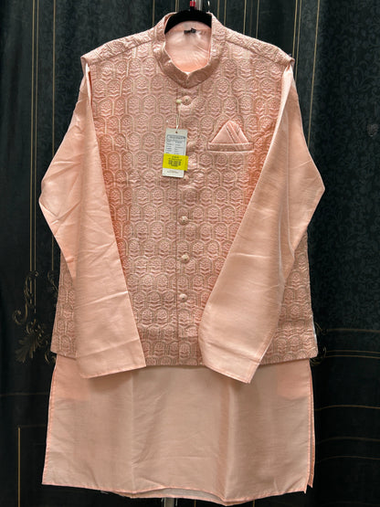 Peach kurta set | mens Kurta pajama with jacket