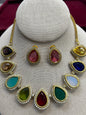 Multi color stone necklace set