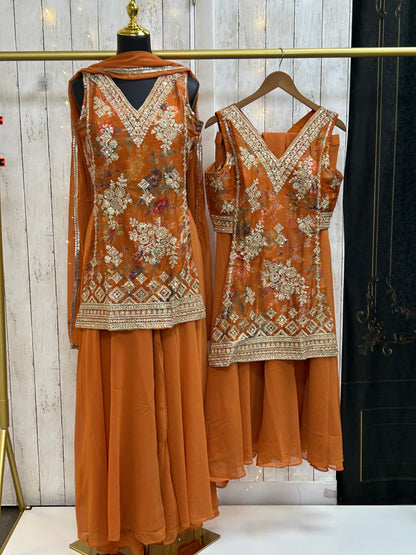 Indo western sharara set for Haldi mehandi function
