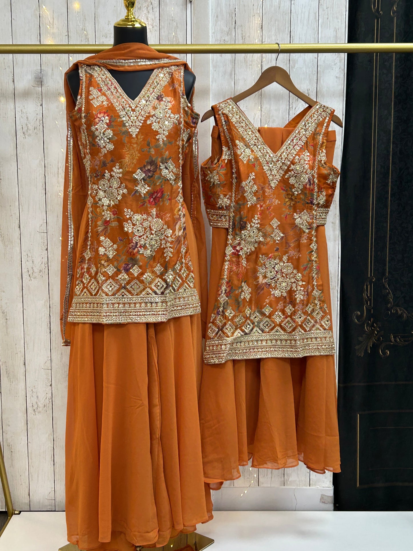 Indo western sharara set for Haldi mehandi function