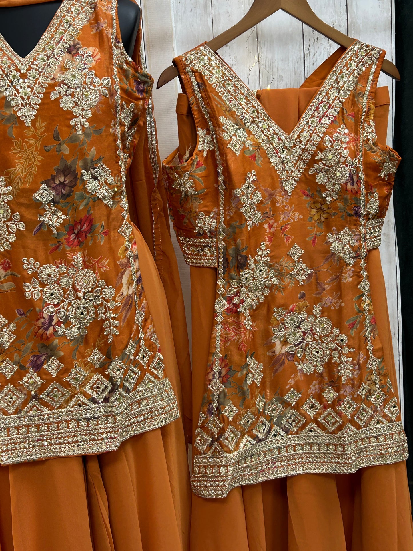 Indo western sharara set for Haldi mehandi function