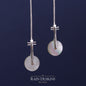 Pipa Musical Instrument 925S Silver Thread Earrings