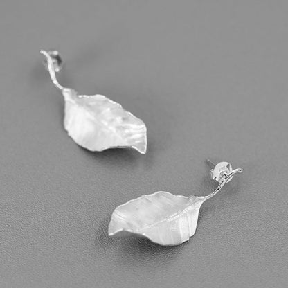Gold Autumn Leaf Stud Earrings