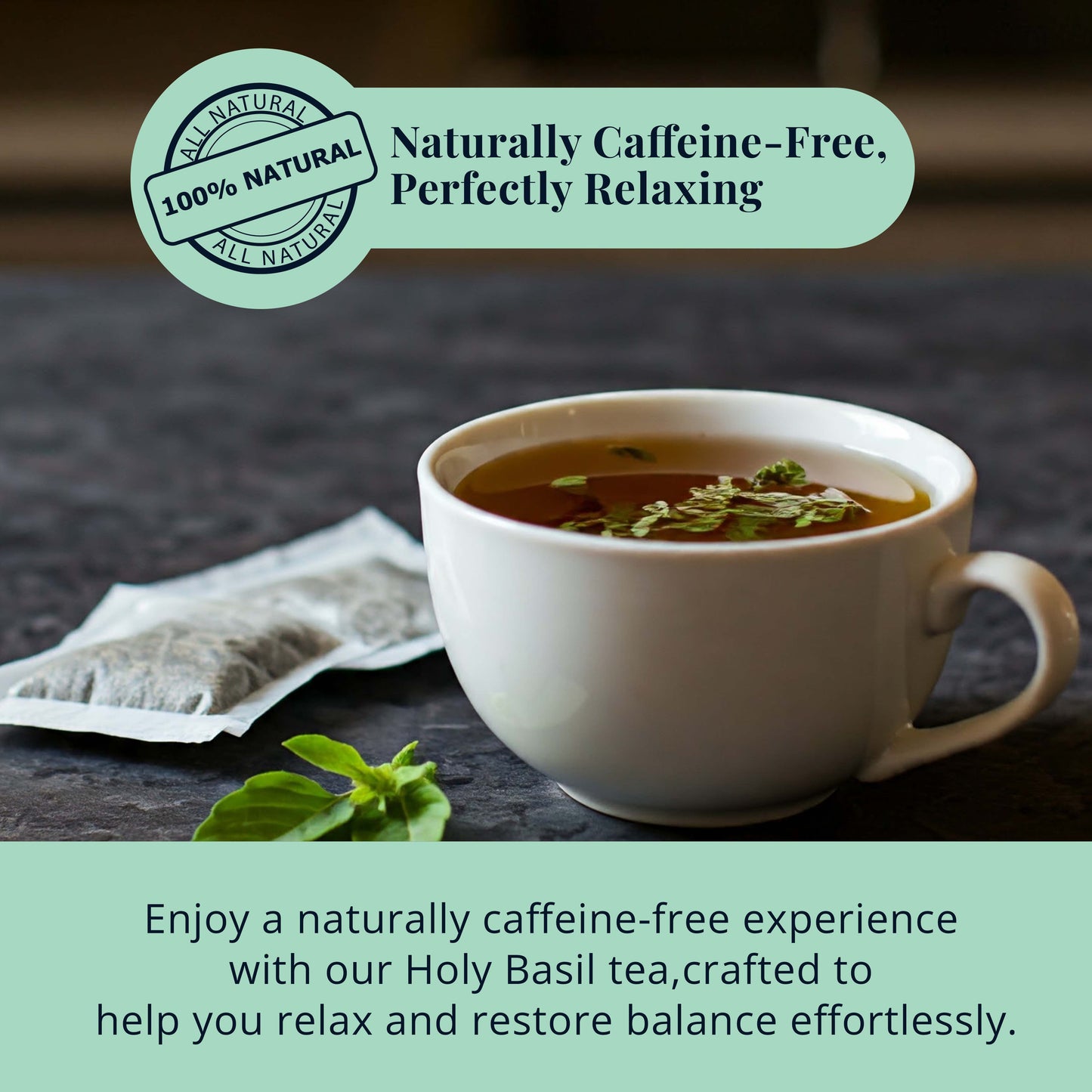 Akshit Holy Basil Tea ( Tulsi Leaf Tea ) ( 75 Tea Bags), Stress Relieving, Made with Pure Dried Holy Basil Tea loose Leaves, Immune Support Tea, Herbal Tea, Caffeine-free, Non-Gmo, Tulsi Energy Tea.