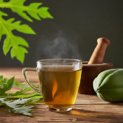 Akshit 75 Papaya Leaf Tea Bags (Té de hojas de papaya )– Caffeine-Free Herbal Support for Immunity & Digestion, Stress Relieving & Energy Tea.
