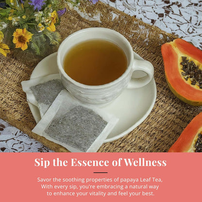 Akshit 75 Papaya Leaf Tea Bags (Té de hojas de papaya )– Caffeine-Free Herbal Support for Immunity & Digestion, Stress Relieving & Energy Tea.