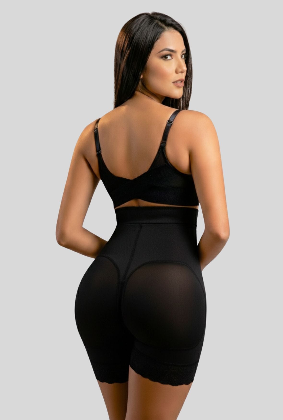Mid Thigh Hook & Eye High Waist Short