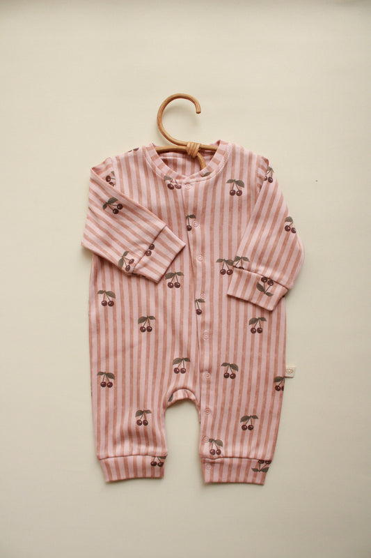Cherry Striped Onesie