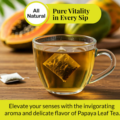 Akshit 75 Papaya Leaf Tea Bags (Té de hojas de papaya )– Caffeine-Free Herbal Support for Immunity & Digestion, Stress Relieving & Energy Tea.