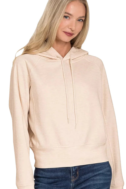 Zenana Drawstring Scuba Hoodie