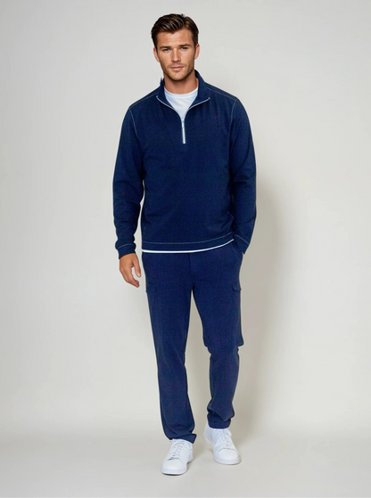 Buki Cinqo Travel Half Zip 2-Pack - Navy/White