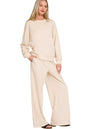 Zenana Scuba Crewneck Pullover and Pants Set
