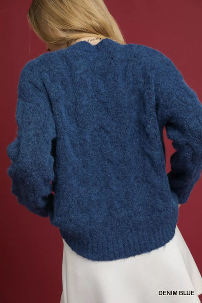Umgee Cable Knit Cozy Sweater