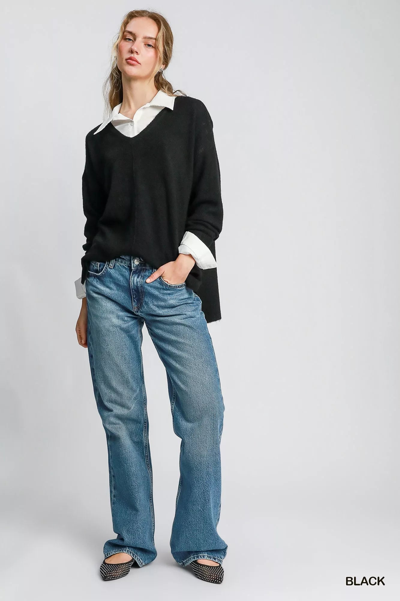 Umgee Wool Blended Pullover Sweater