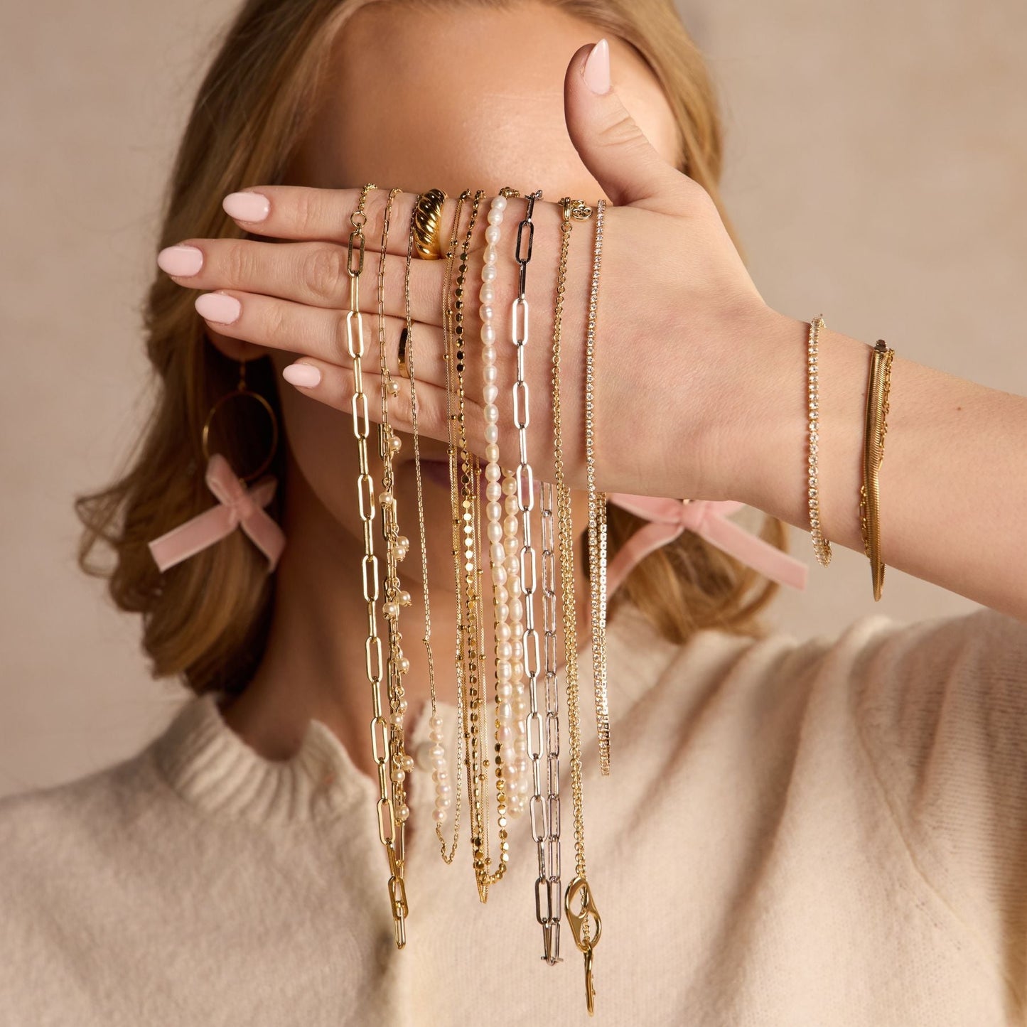 Gold Double Layer Saturn Chain Necklace