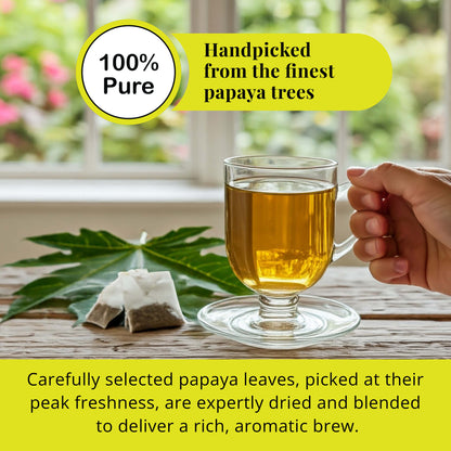 Akshit 75 Papaya Leaf Tea Bags (Té de hojas de papaya )– Caffeine-Free Herbal Support for Immunity & Digestion, Stress Relieving & Energy Tea.