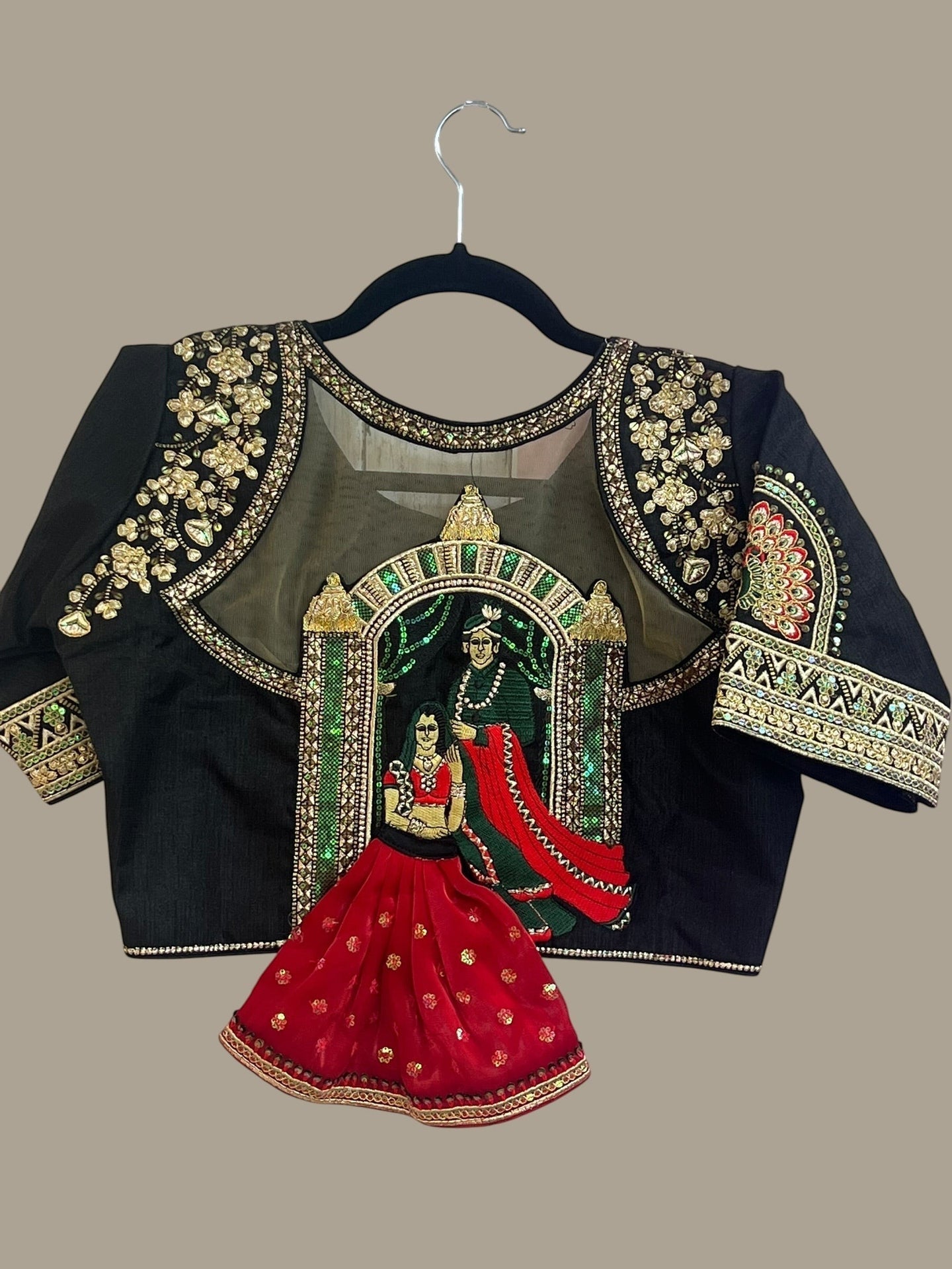 Embellished Black Blouse With Intricate Embroidery