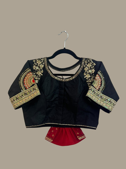 Embellished Black Blouse With Intricate Embroidery