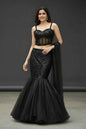 Black shimmer lehenga with corset