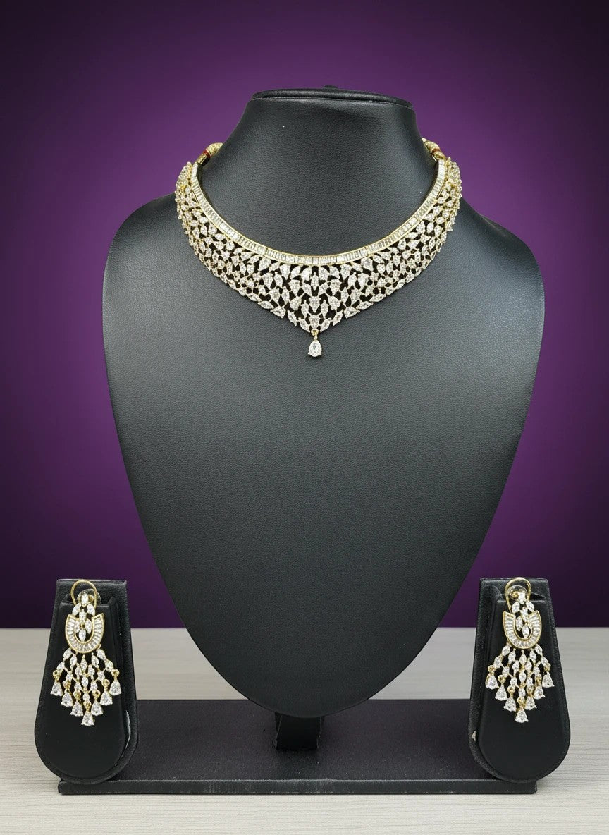 Indian Wedding Jewelry Set With Necklace And Earrings