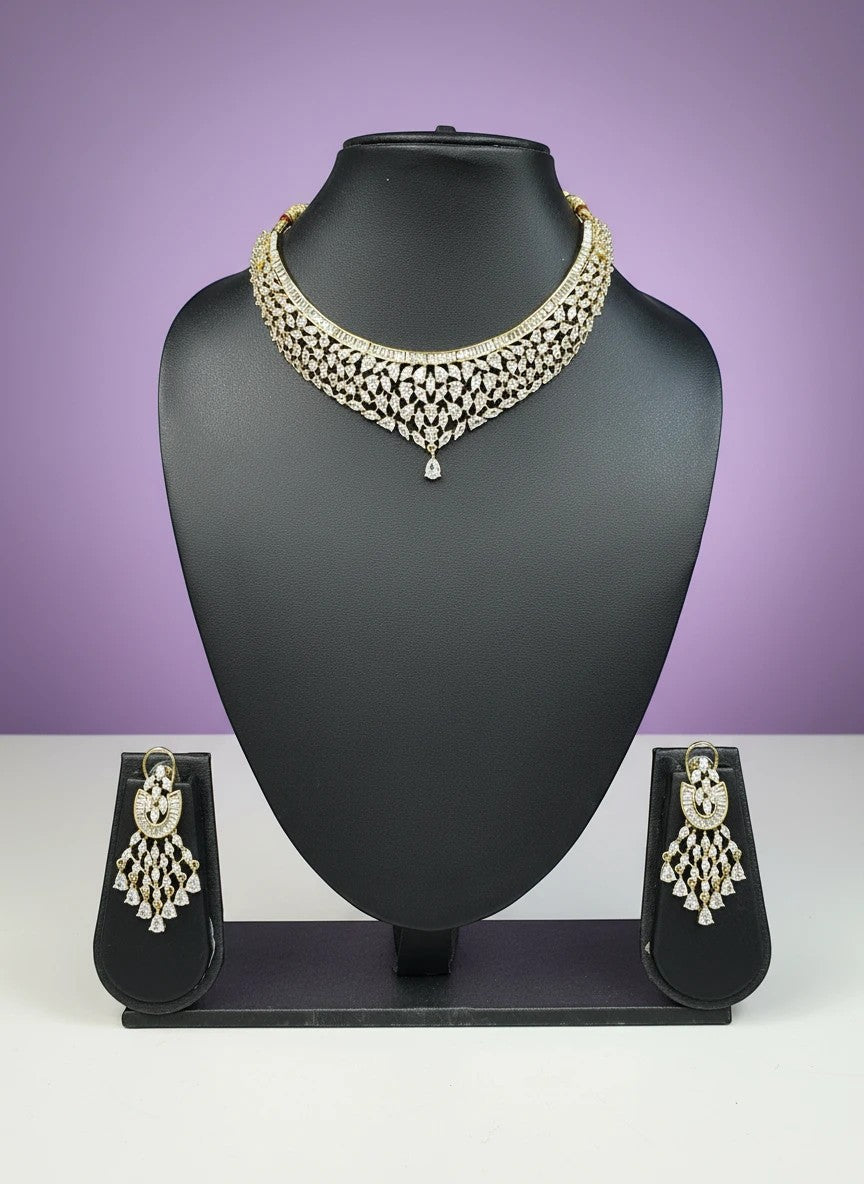 Indian Wedding Jewelry Set With Necklace And Earrings