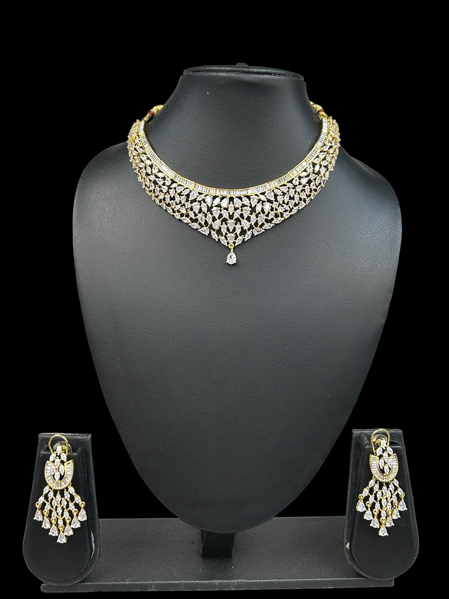 Indian Wedding Jewelry Set With Necklace And Earrings