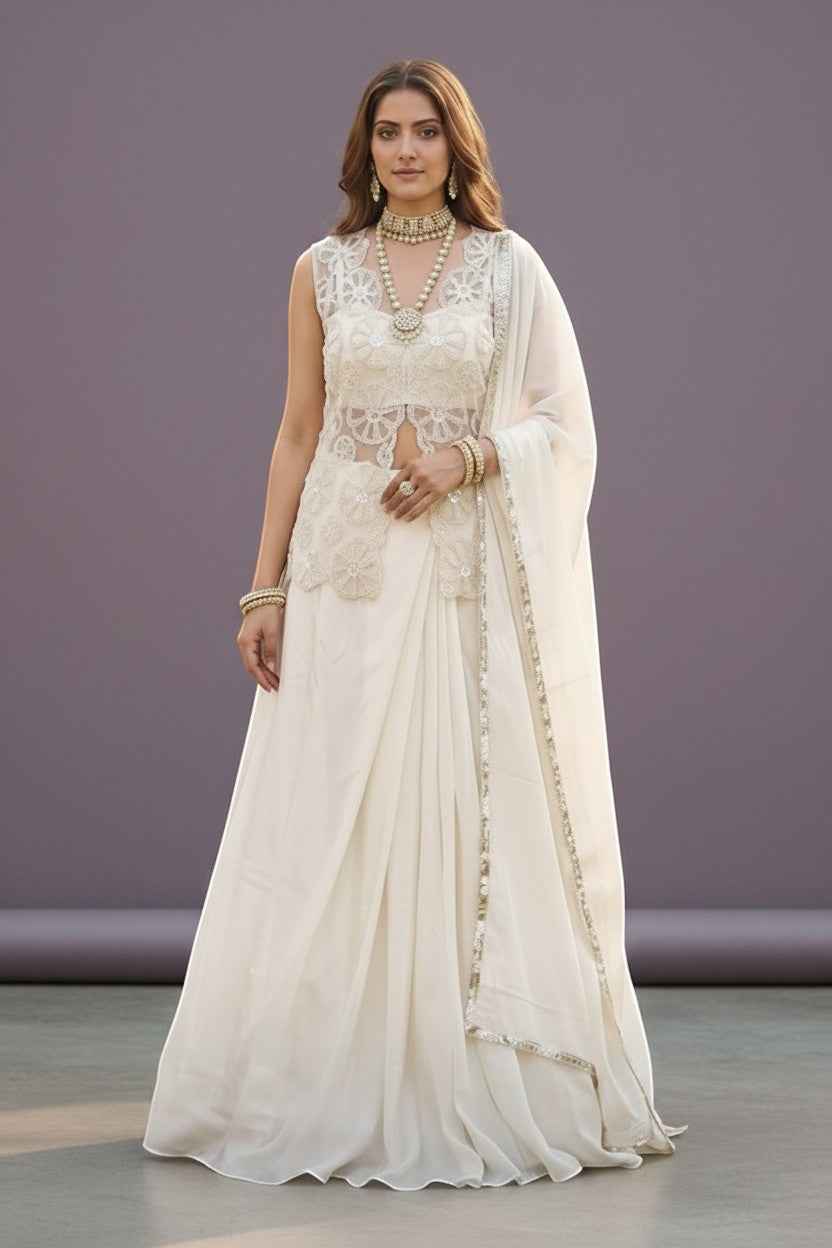 House Of Indian Wedding Attire Embroidered Lehenga Set