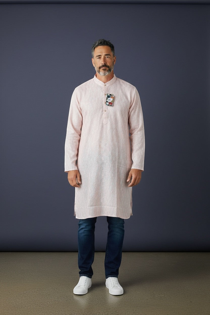 Light pink kurta for men