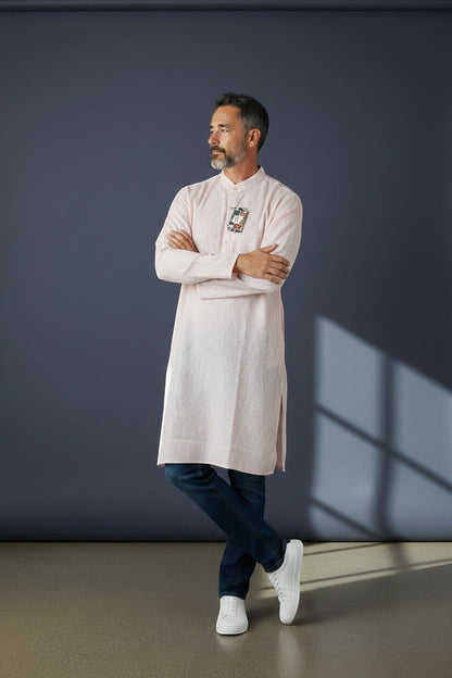 Light pink kurta for men