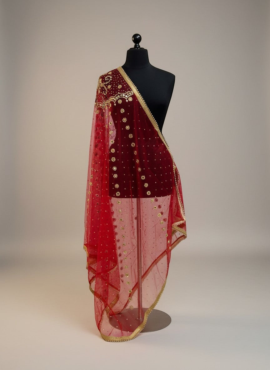 Red Bridal dupatta