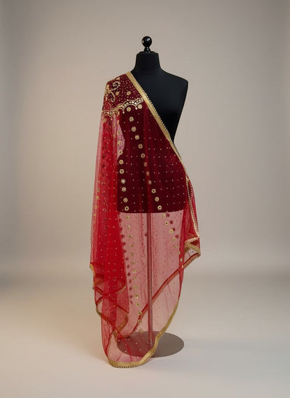 Red Bridal dupatta