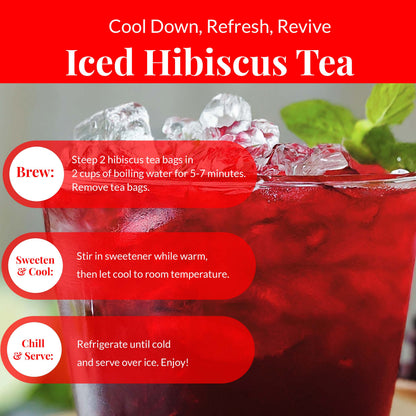 Akshit 50 Hibiscus Tea Bags, Pure Hibiscus Tea, Te De Hibisco from 100% Dried Hibiscus Flowers, Caffeine Free, Sugar Free, Stress Relieving & Energy Tea