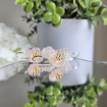 Flower in the Rain 925 Silver Dangle Earrings