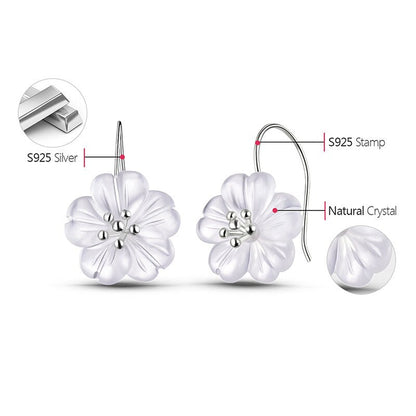 Flower in the Rain 925 Silver Dangle Earrings