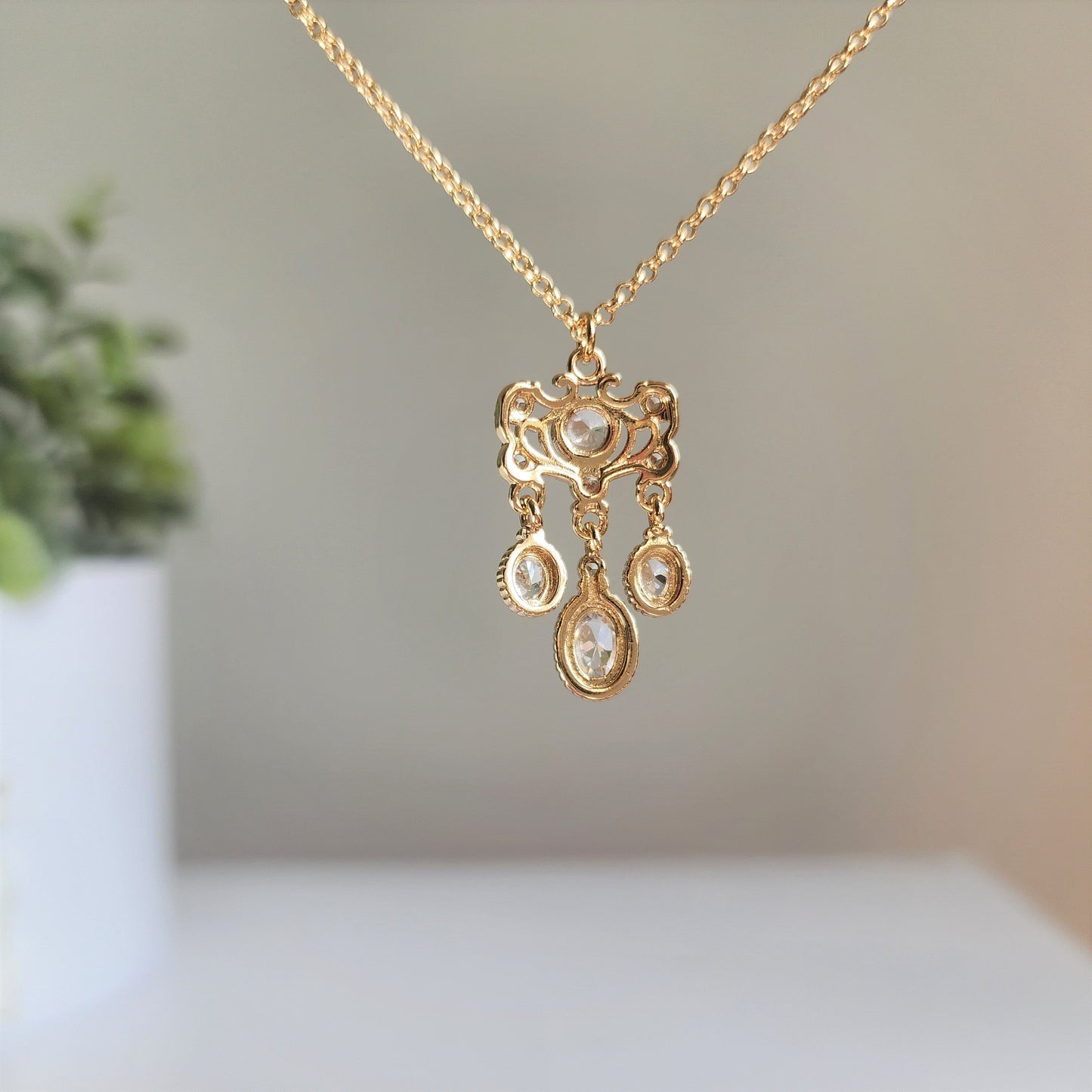 Cinderella inspired Chandelier Pendent Necklace | Fairytale Necklace