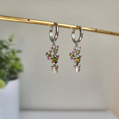 Cactus Huggie Hoop Earrings