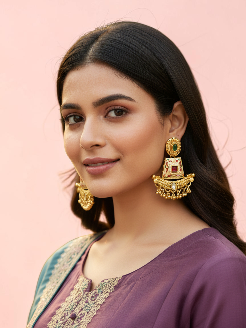 Meenakari earrings