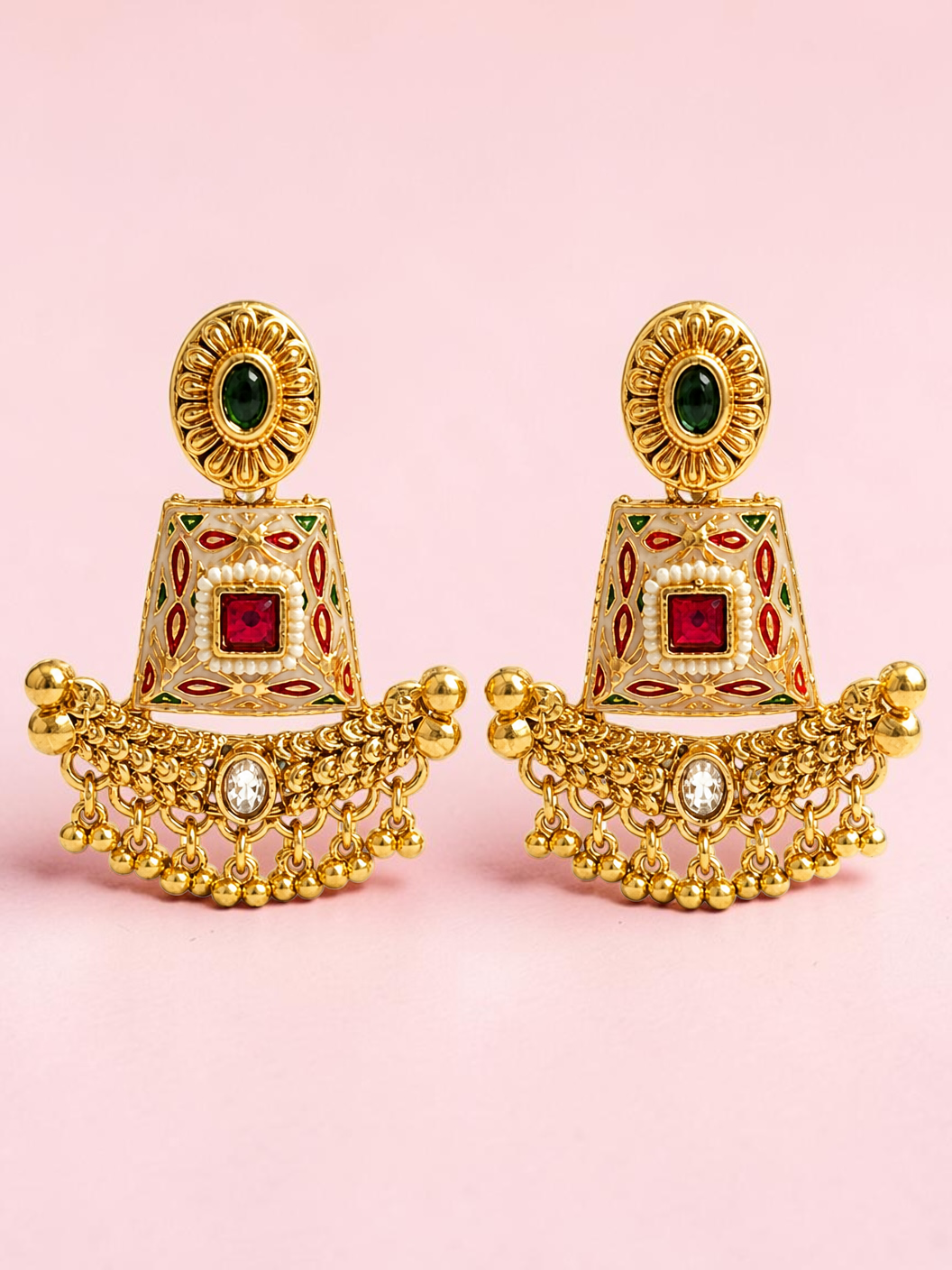 Meenakari earrings
