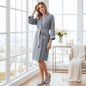 Knee-Length Waffle Robe for Women